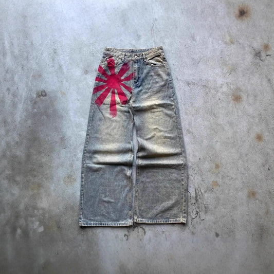 Men's Wide-leg Mopping Denim Jeans