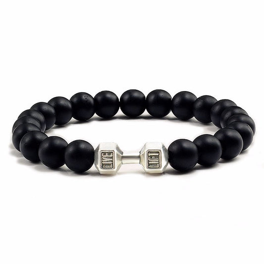 Natural Volcanic Stone Beads Bracelets Black Lava For Men