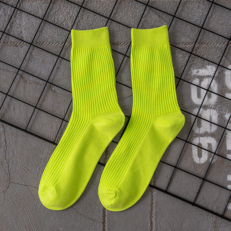 Men's Solid Color Sport Mid-calf Length Cotton Socks