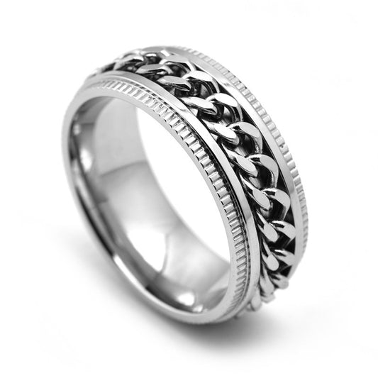 Mens Stainless Steel Spinner Ring