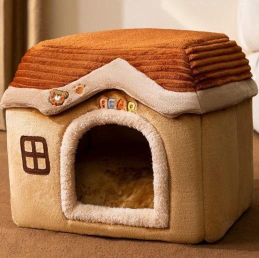 Foldable Dog House Pet Cat Bed Winter Dog Villa Sleep Kennel Removable Nest Warm Enclosed Cave Sofa Pets Supplies by GJG Denim