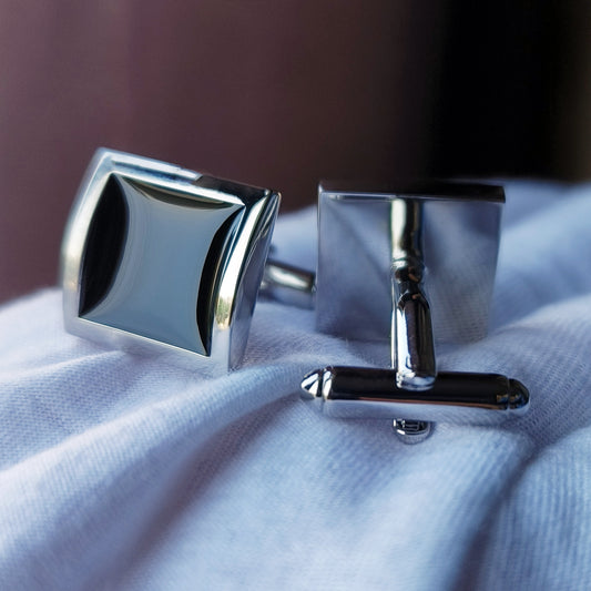 Classic Black Square Cufflinks For Men