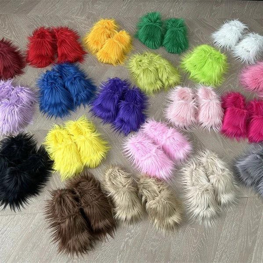 Home Slippers Sheep Long Hair Woolen Slipper by GJG Denim