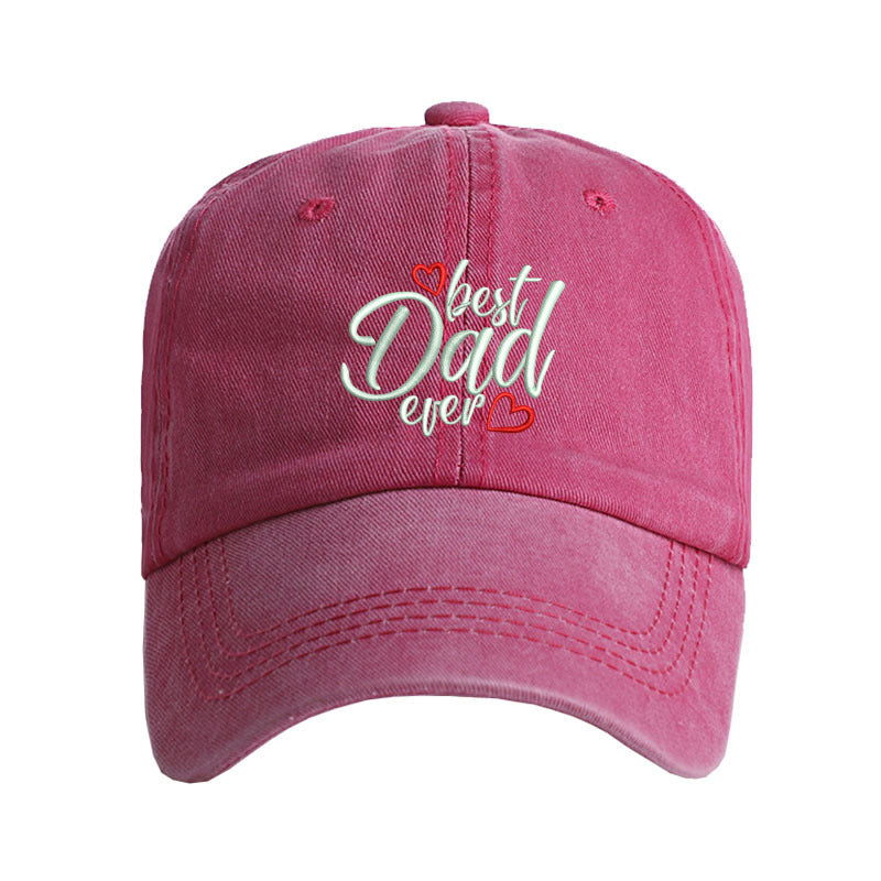 Washed Cotton Embroidered Letter Baseball Cap For Men