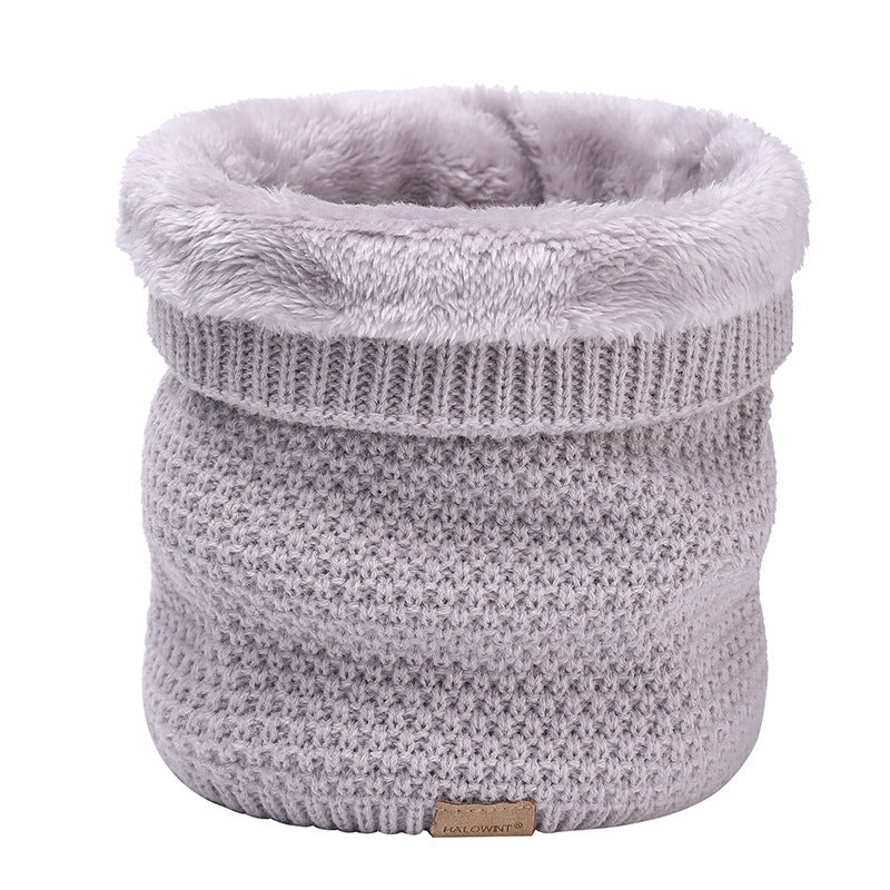 Men's Knitted Velvet Padded Neck Protection Scarf