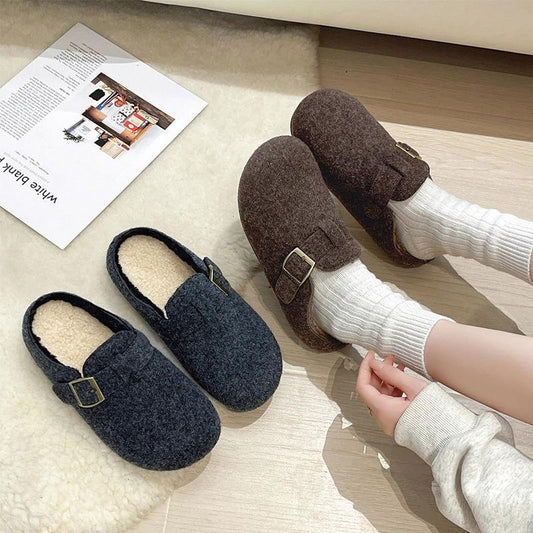 Womens Stylish Casual Wool And Cotton Slippers by GJG Denim