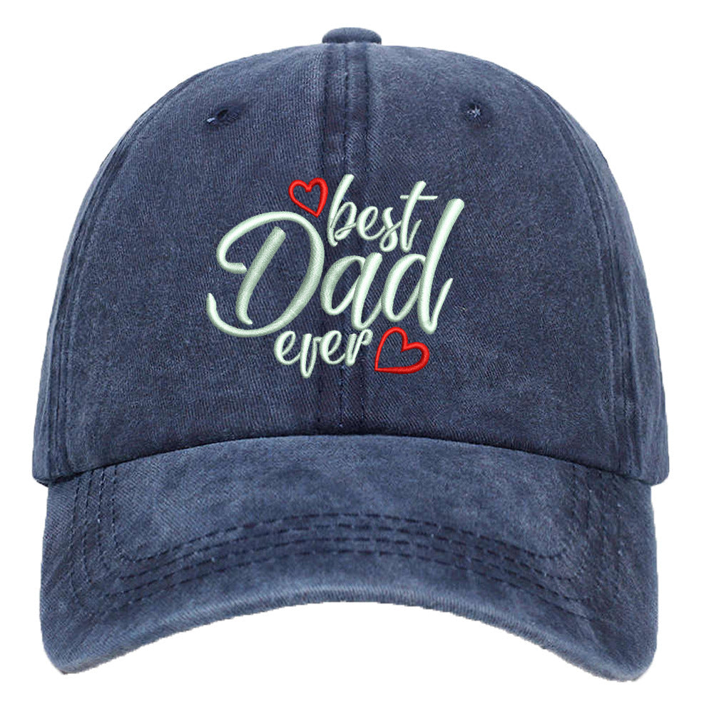 Washed Cotton Embroidered Letter Baseball Cap For Men