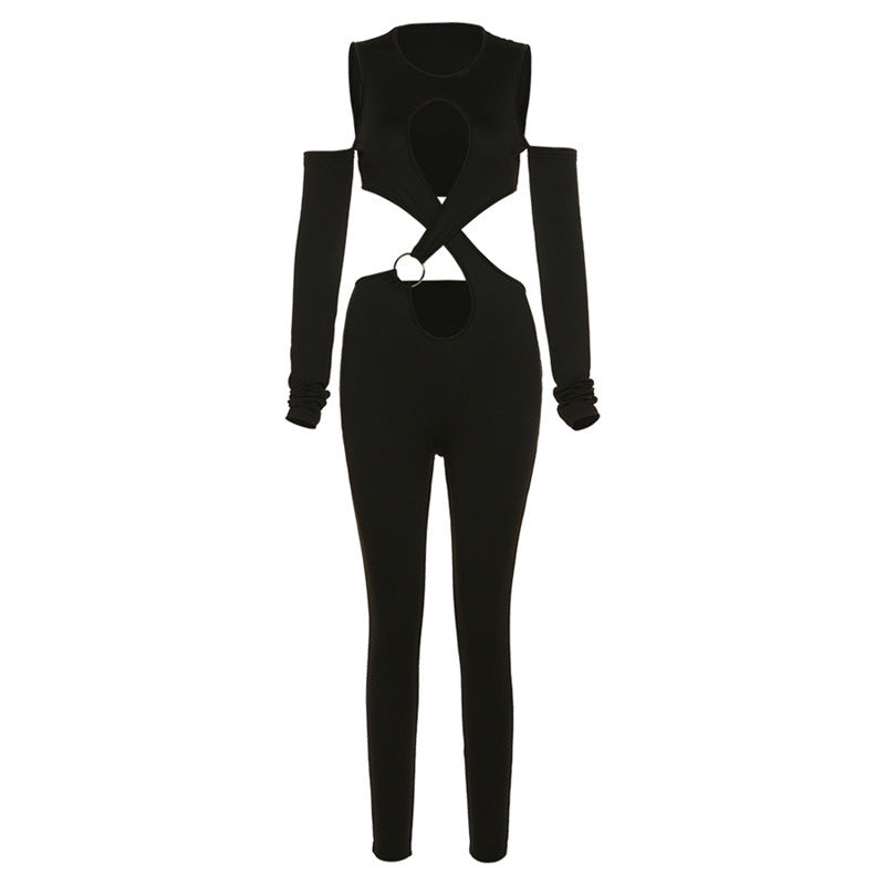Women's cut-out patchwork bodysuit