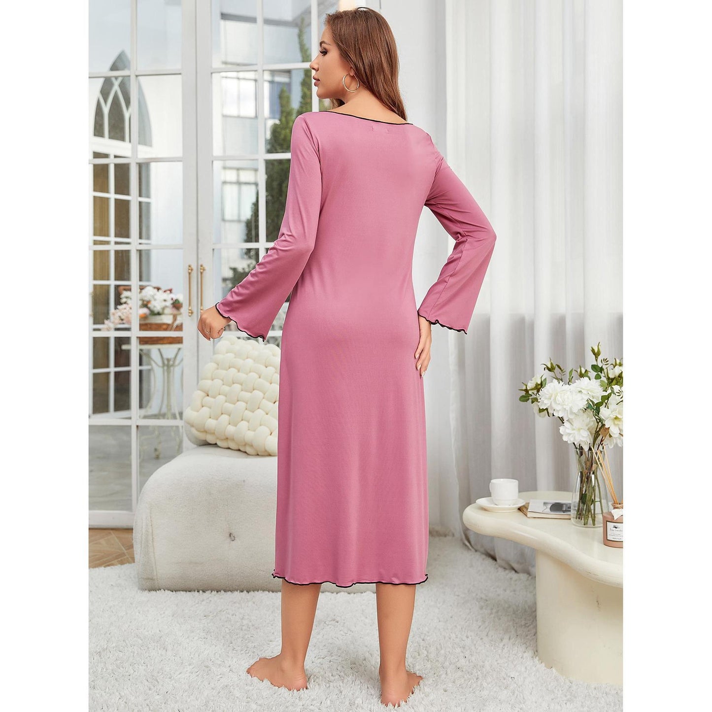 Spring And Autumn Female Dress Pajamas Nightdress For Women