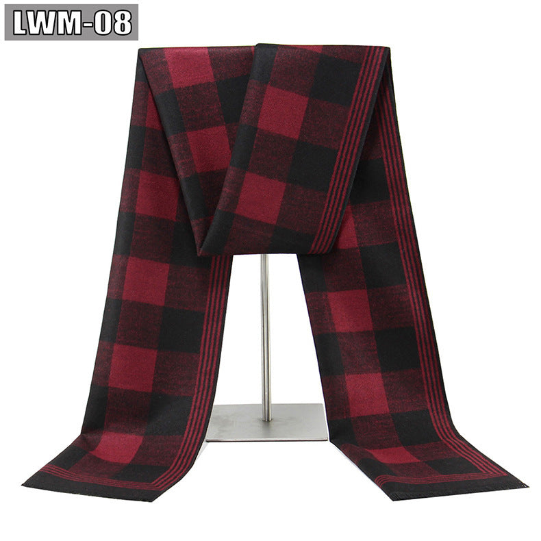 Men's Cashmere Autumn And Winter Business Plaid Scarf