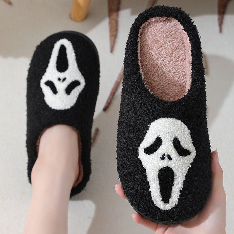 Men's Halloween Skull Cartoon Print Slippers