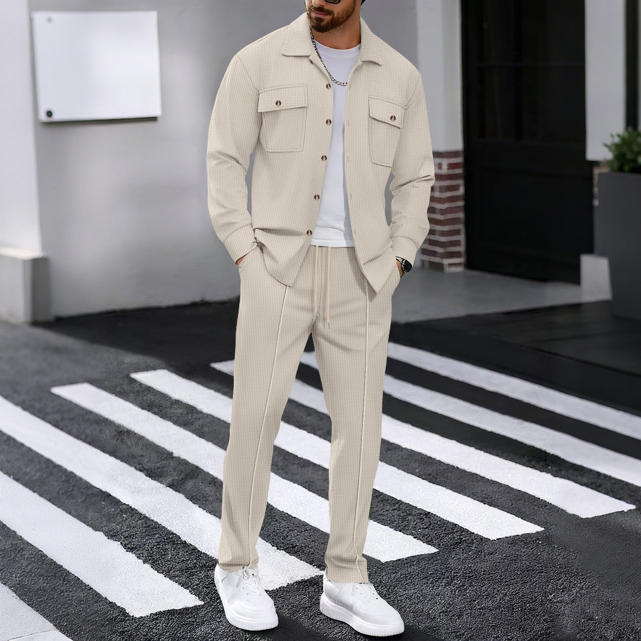 Long-sleeved Casual Men's Leisure Suit