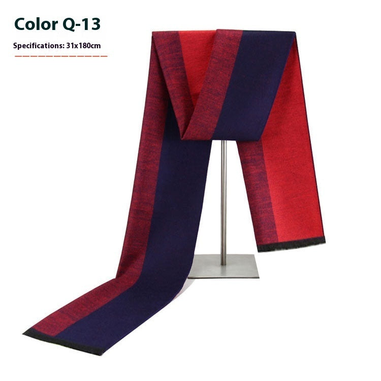 Men's Warm Cashmere-like Striped Scarf
