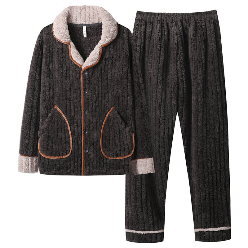 Men's Long Sleeve Cardigan Pajamas