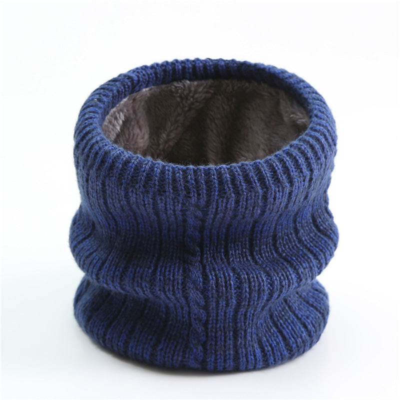 Men's Twist Wide Striped Fleece-lined Knitted Scarf