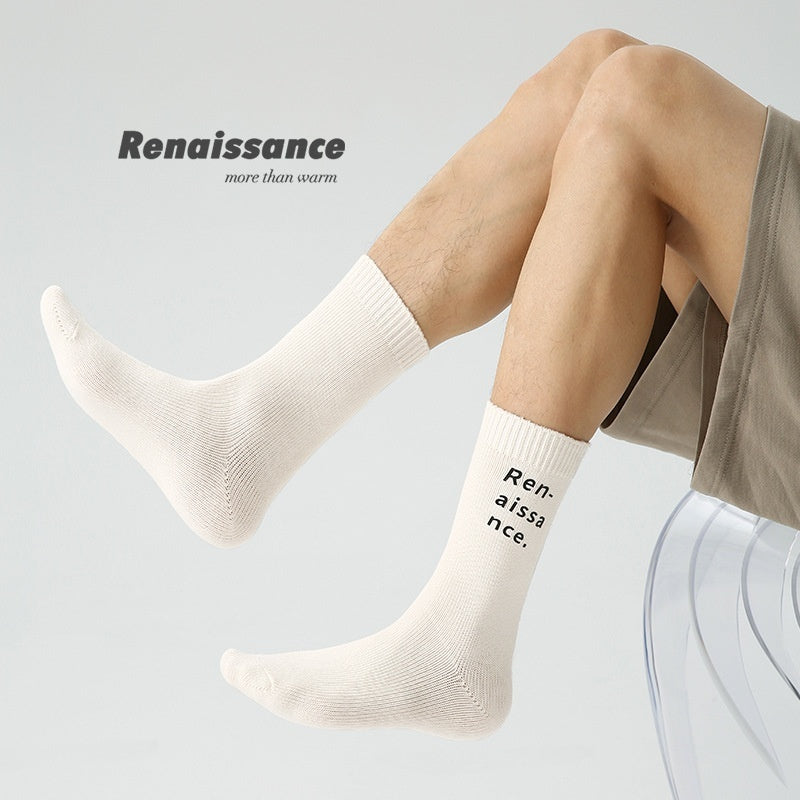 Men's Renaissance Original Tube Socks Simple Letters