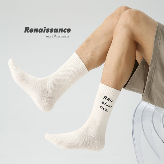 Men's Renaissance Original Tube Socks Simple Letters