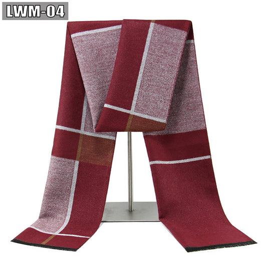 Men's Cashmere Autumn And Winter Business Plaid Scarf