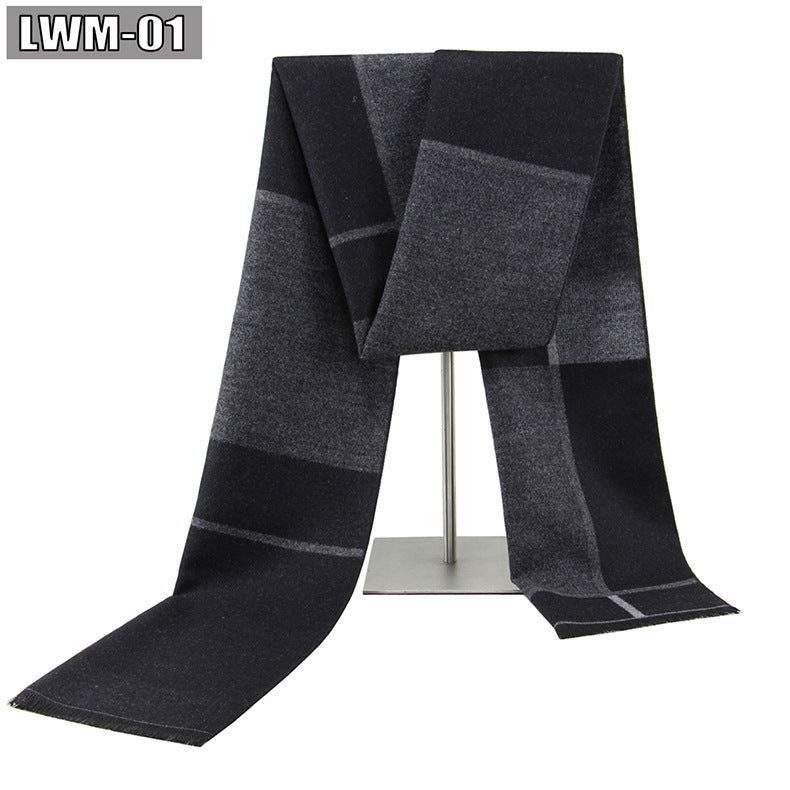 Men's Cashmere Autumn And Winter Business Plaid Scarf