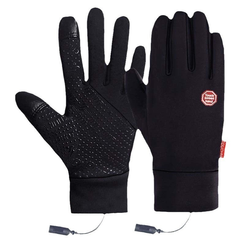 Men's Touch Screen Windproof Warm Usb Heating Gloves