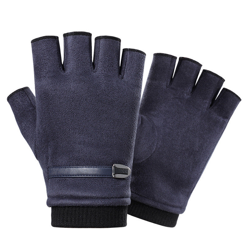Half Finger Gloves Suede Finger Sports Outdoor Riding
