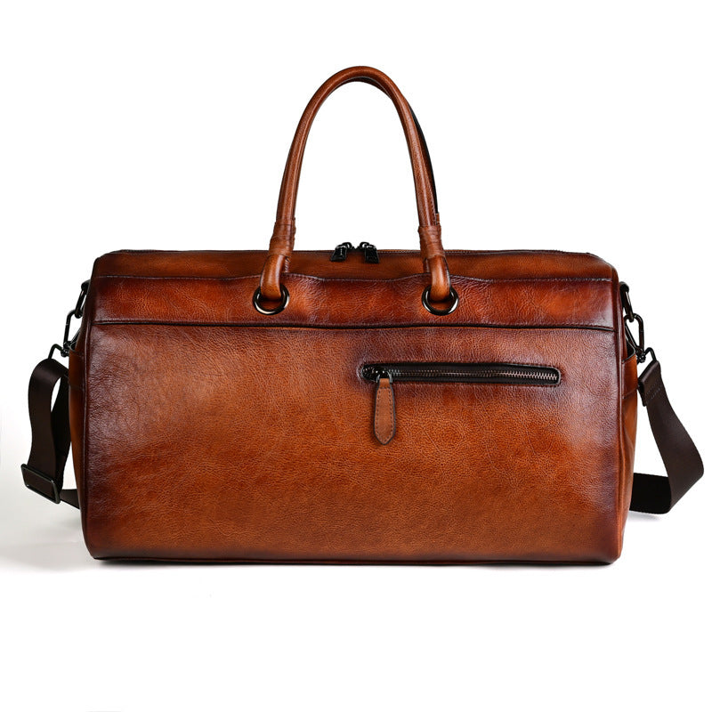 Men's Top Layer Leather Bag Handmade Retro Large Capacity