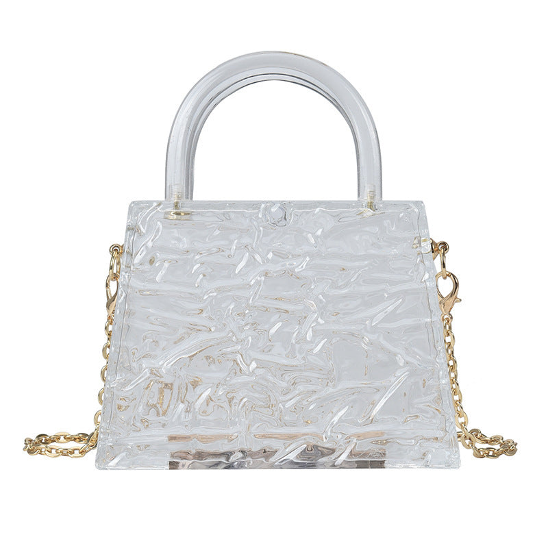 Super Mini Transparent Chain Small hand Bag Lipstick Bag Headphone Bag Women