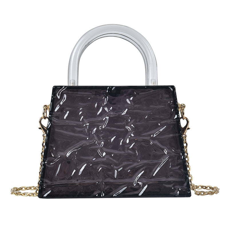 Super Mini Transparent Chain Small hand Bag Lipstick Bag Headphone Bag Women