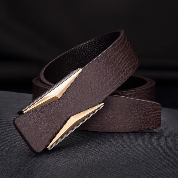Simple And Elegant Men's Smooth Buckle Belt