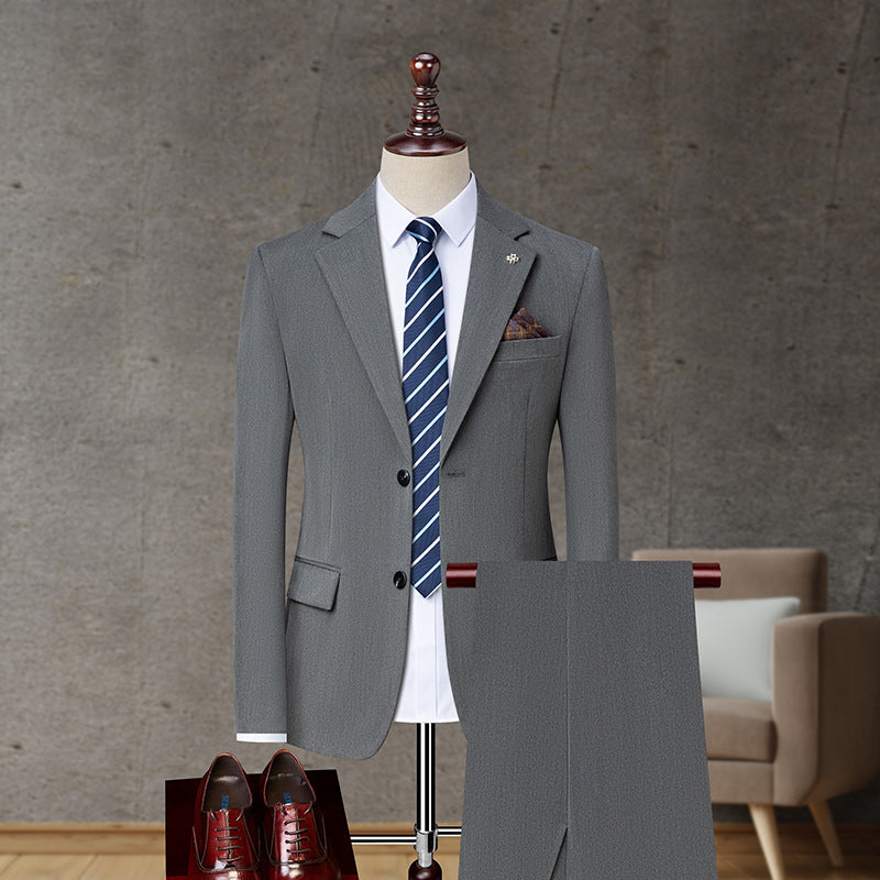 Men's Solid Color Business Casual Non-ironing Suit