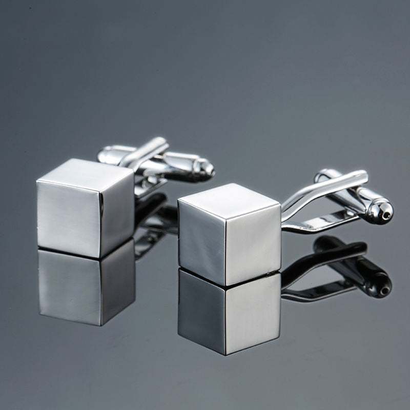 Copper Black Golden And Silver Laser Metal Cufflinks For Men
