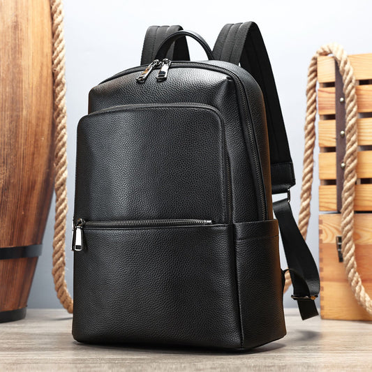 Men's Large Capacity Leather Backpack