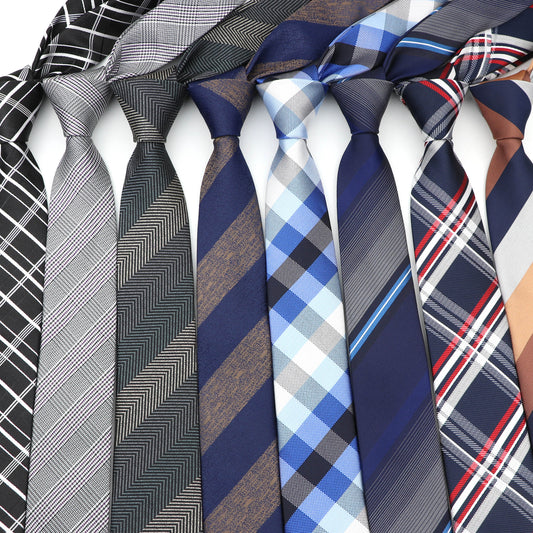 Men's 6cm Casual Ties Skinny Tie Fashion Polyester Plaid