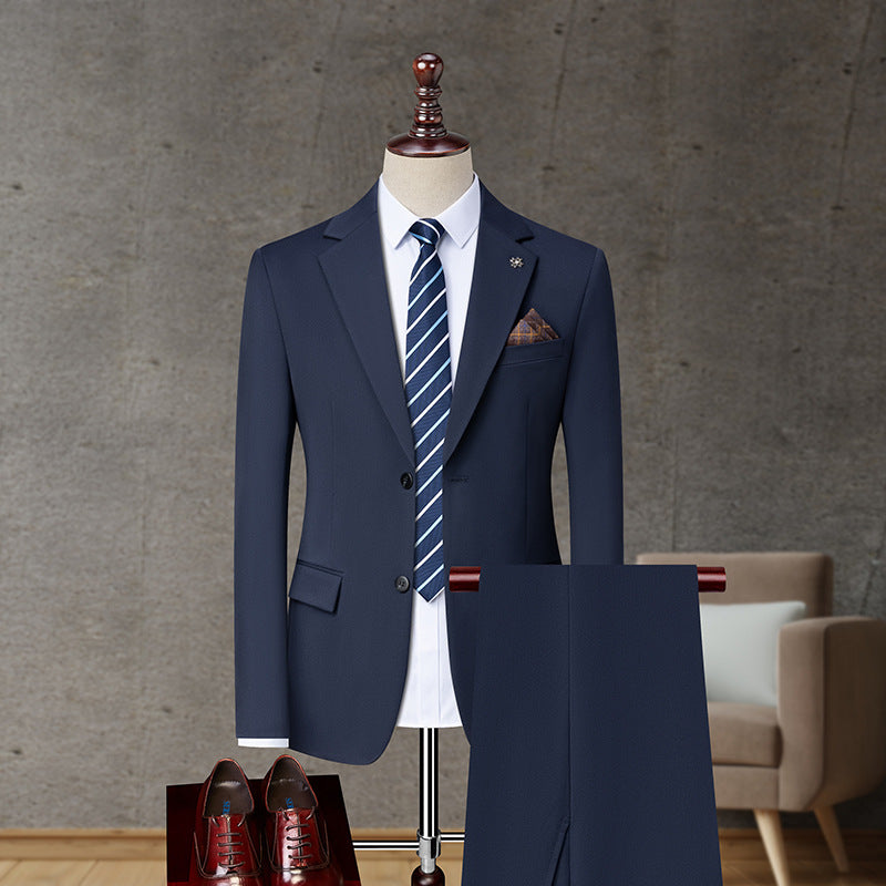 Men's Solid Color Business Casual Non-ironing Suit