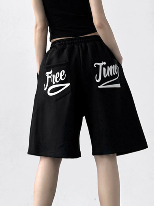 Drawstring Wide Leg Shorts