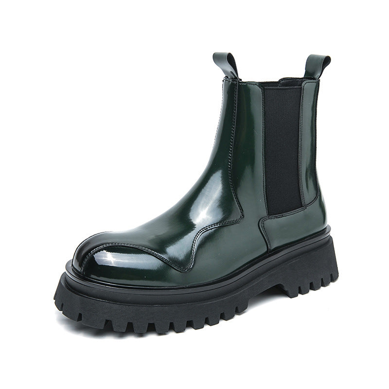Men's  Glossy Ankle Boots