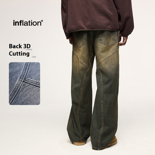 Men's Washed Wide Leg Jeans