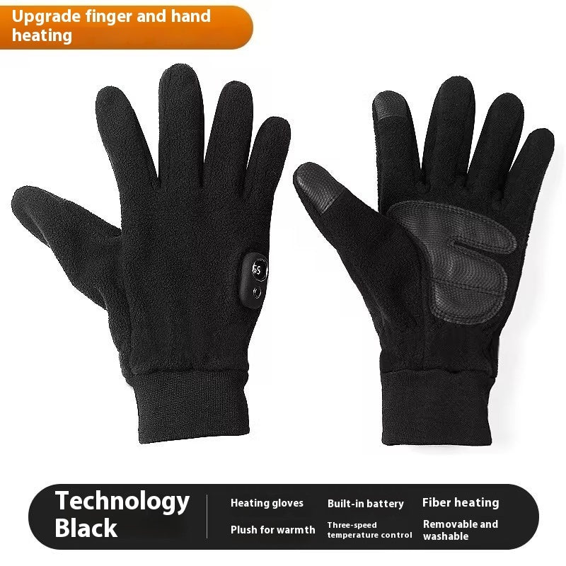 Men's Warm Thick Windproof Electric Heating Gloves