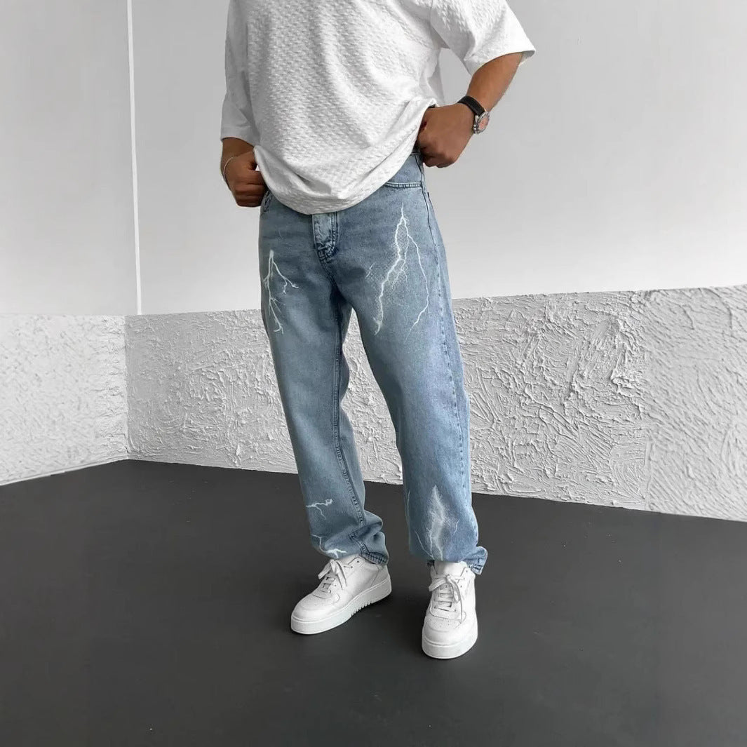 Men's Straight Loose Wide Leg Jeans