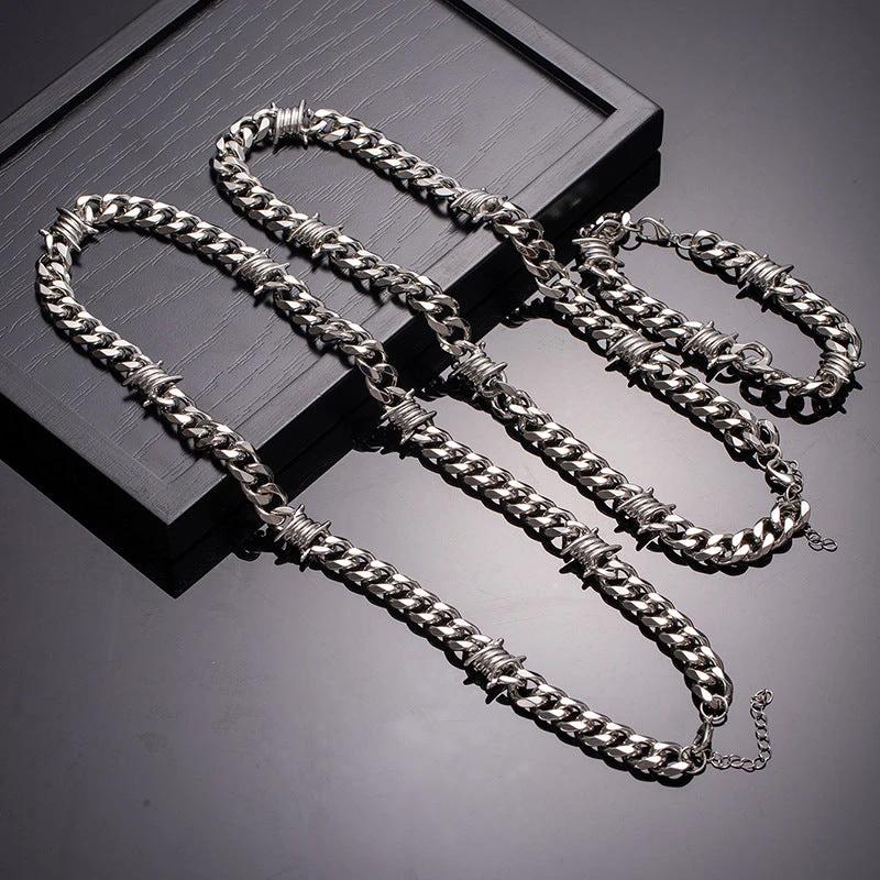 Men's Thorns Cuban Link Chain Or Bracelet by GJG Denim