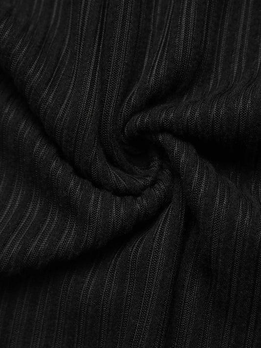 Knitted Fitted Waist Long Sleeve Dress