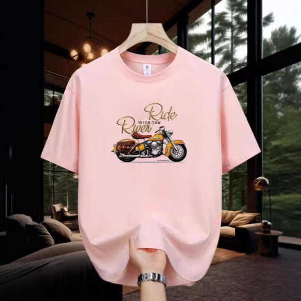 Men's Motorcycle Pattern Printed T-shirt