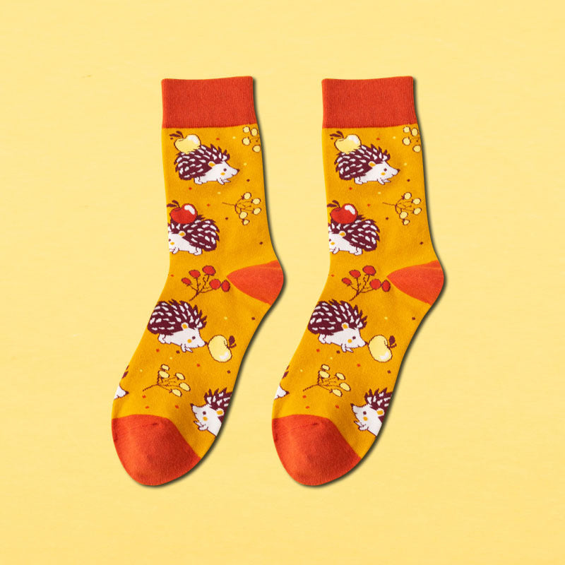 Men's Mid-calf Length Casual Cartoon Foot Socks