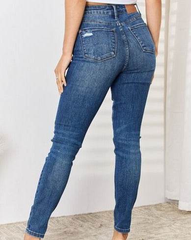Judy Blue Full Size High Waist Distressed Slim Women Jeans