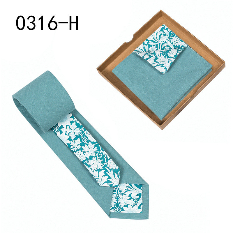 Men's Floral Print Tie and Pocket Square