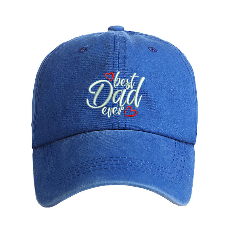 Washed Cotton Embroidered Letter Baseball Cap For Men