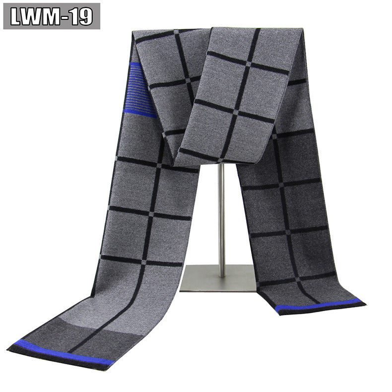 Men's Cashmere Autumn And Winter Business Plaid Scarf
