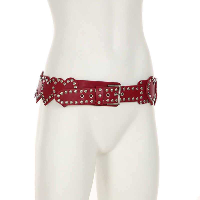 Retro Fashion Elastic Waist Tight Decoration
