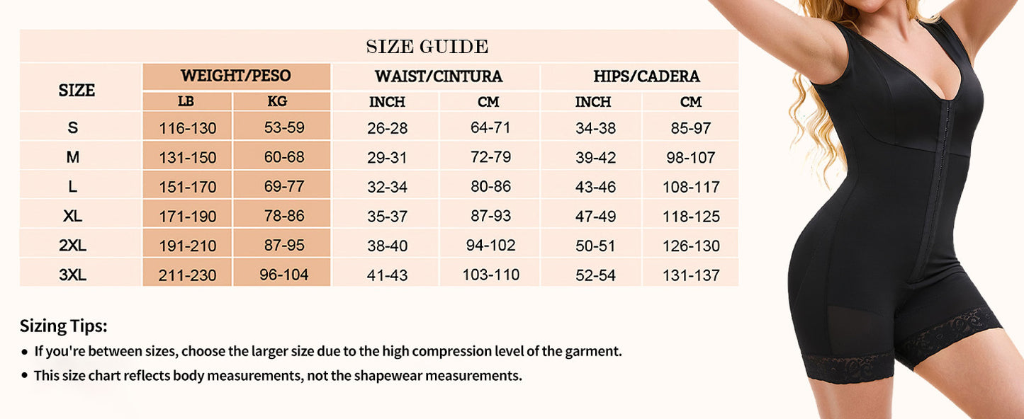 Shapewear For Women Tummy Control Post Surgery Full Body Shaper Butt Lifter With Zipper Elegant