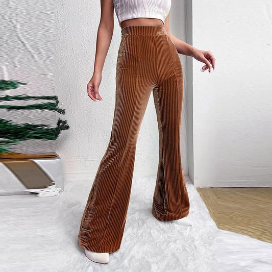Corduroy Wide-leg Casual Pants Women by GJG Denim